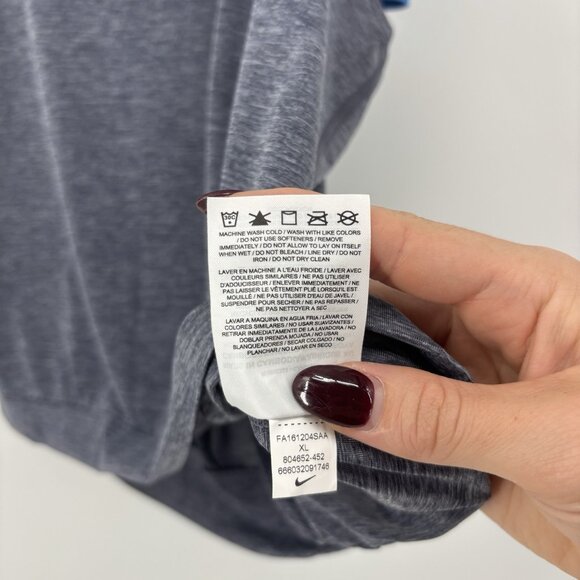 Nike Dri Fit Activewear Tank Top Built In Sports Bra Gray Blue Womens Size XL - Picture 6 of 7